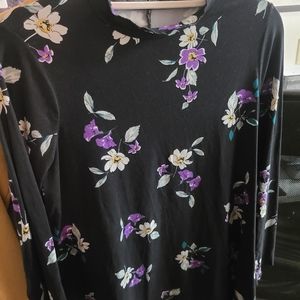 Primark black floral long-sleeved dress